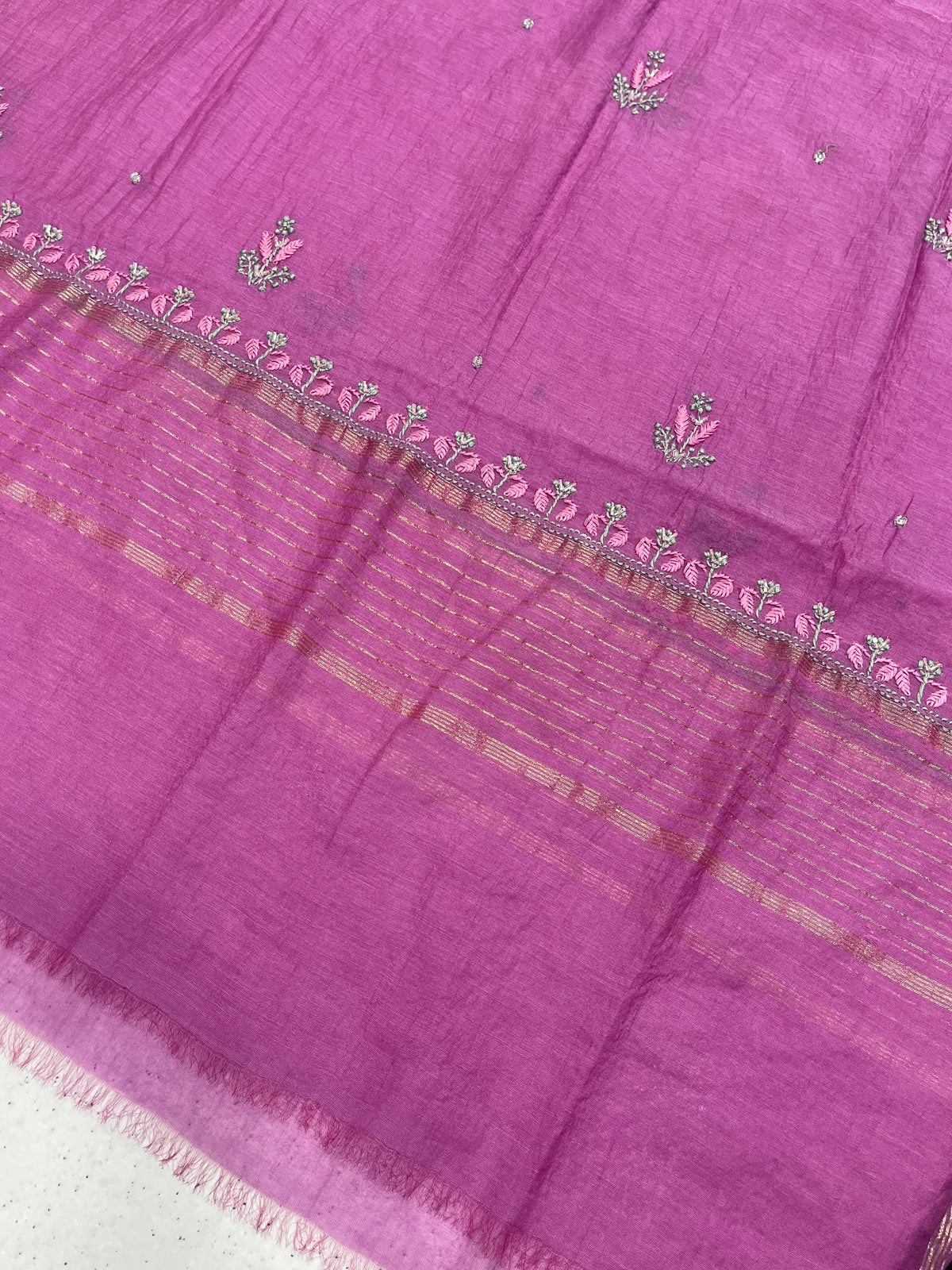 Noor-e-Mulmul Lilac Chikankari Unstiched Set
