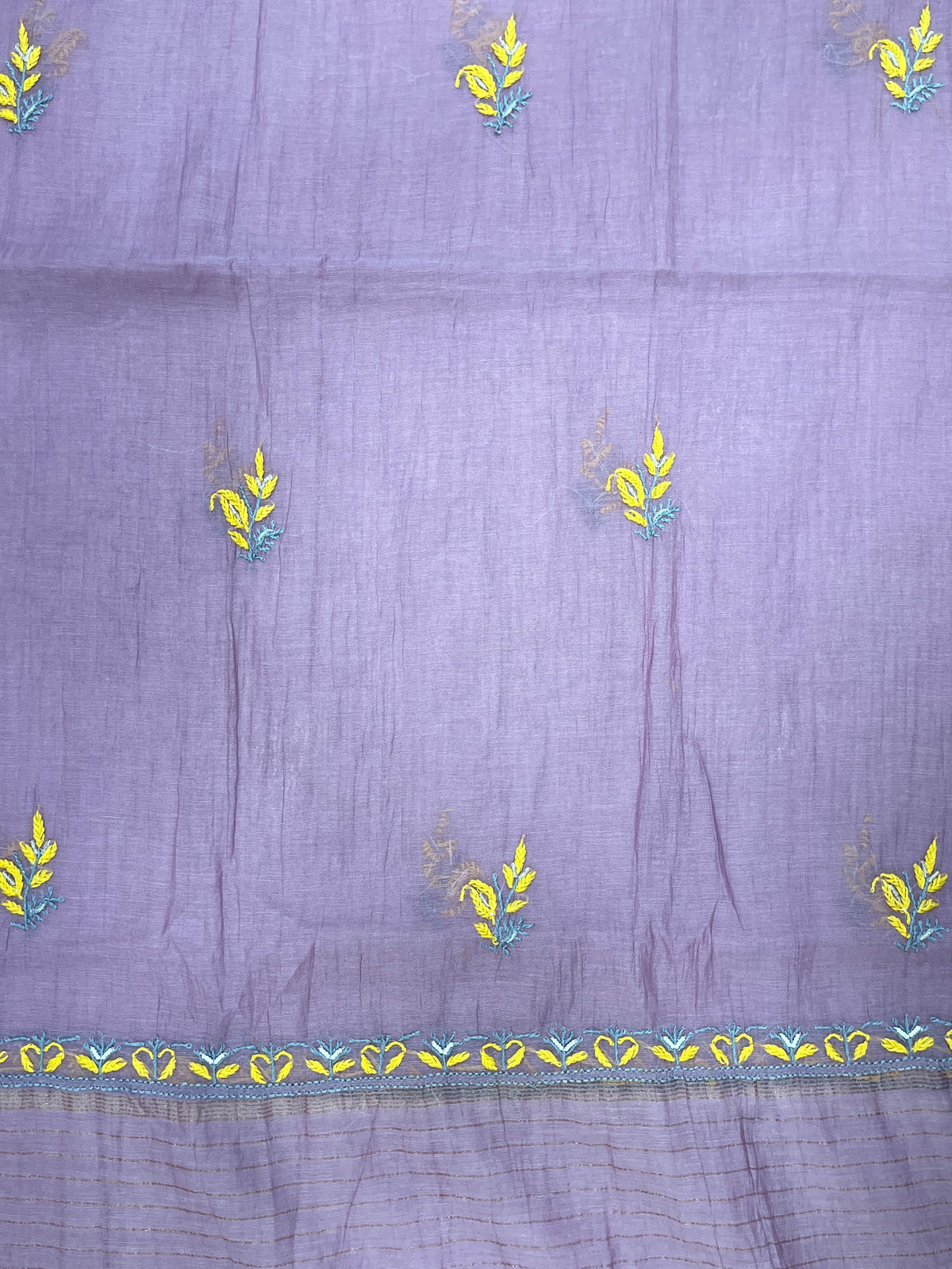 Noor-e-Mulmul | Dusty Mauve Mul Chanderi Chikankari Unstitched Suit