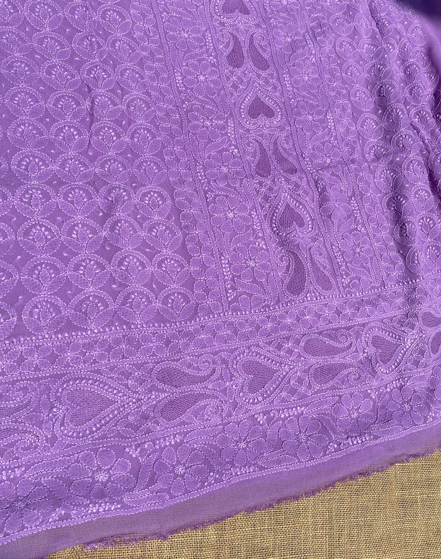 Noorain – Premium Viscose Georgette Chikankari Unstitched Suit(Purple)
