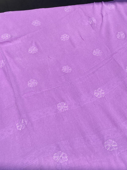 Noorain – Premium Viscose Georgette Chikankari Unstitched Suit(Purple)