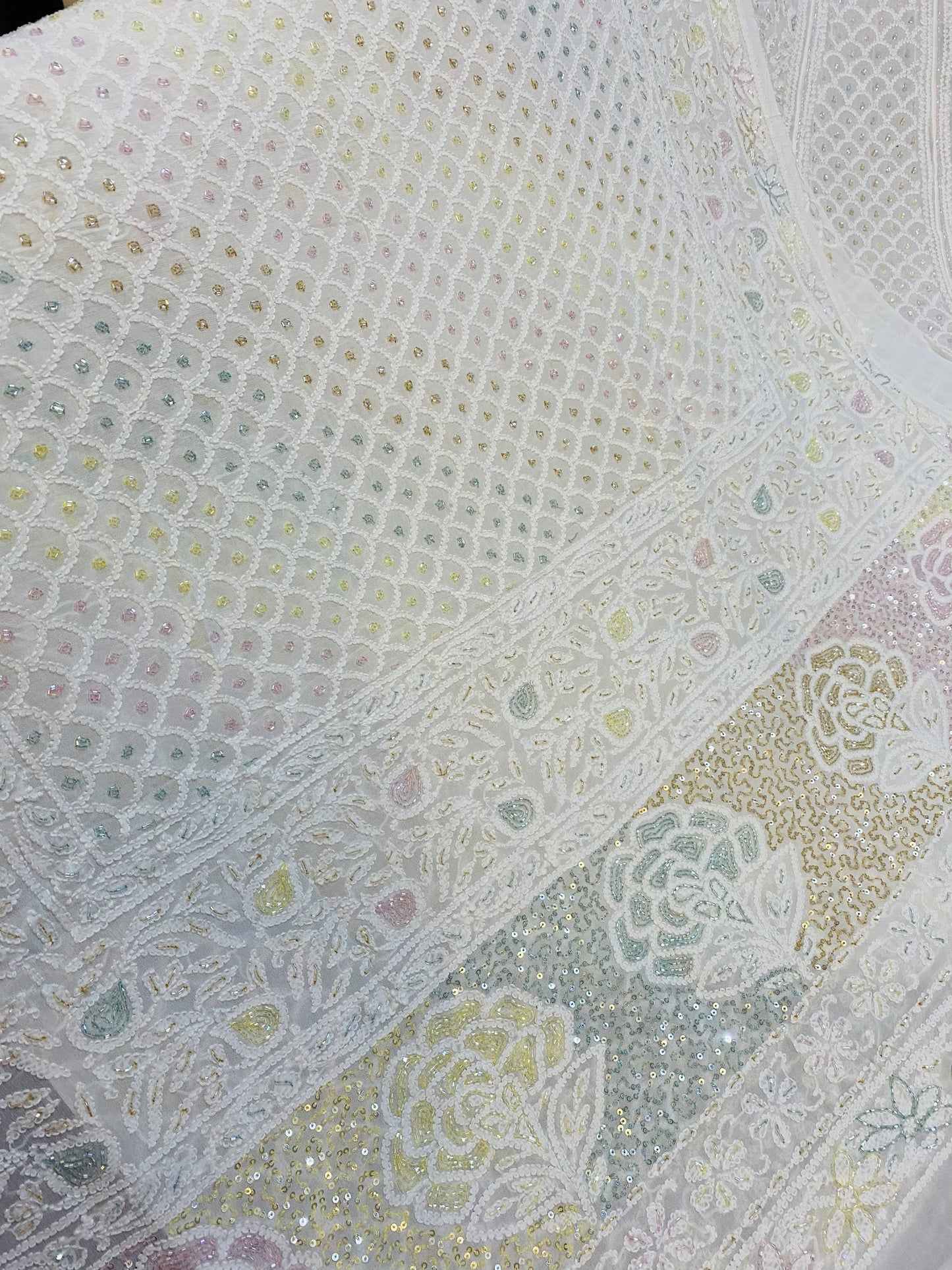 Bridal Chikankari Beadwork Lehenga Choli Dupatta Set