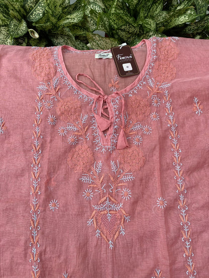 Premium Mul Chanderi Chikankari Kaftans