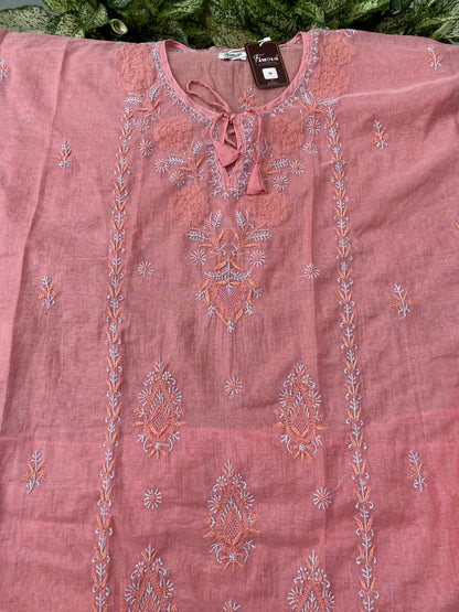 Premium Mul Chanderi Chikankari Kaftans