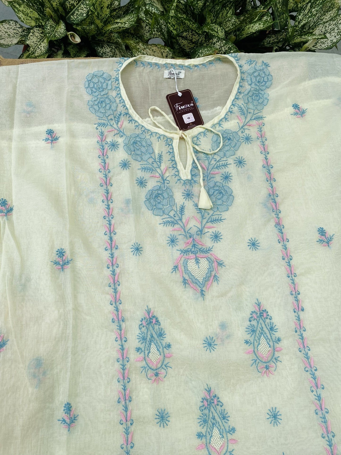 Premium Mul Chanderi Chikankari Kaftans