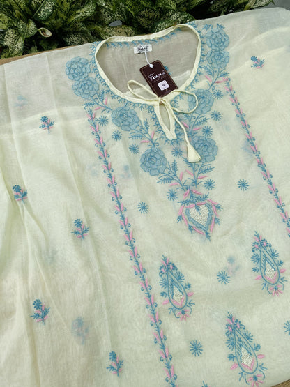 Premium Mul Chanderi Chikankari Kaftans