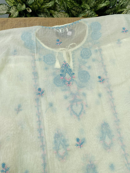 Premium Mul Chanderi Chikankari Kaftans