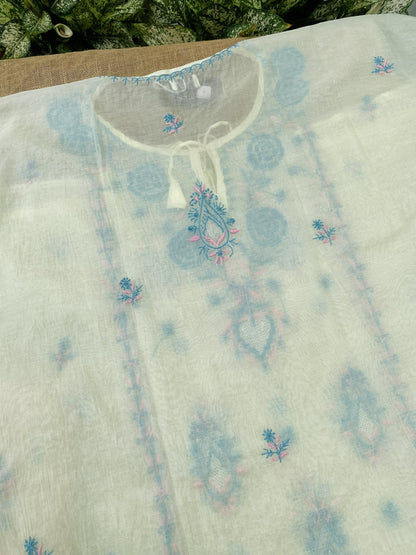 Premium Mul Chanderi Chikankari Kaftans