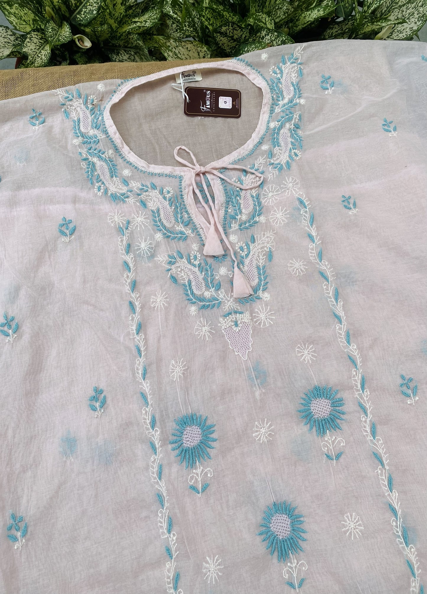 Premium Mul Chanderi Chikankari Kaftans