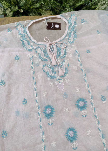 Premium Mul Chanderi Chikankari Kaftans