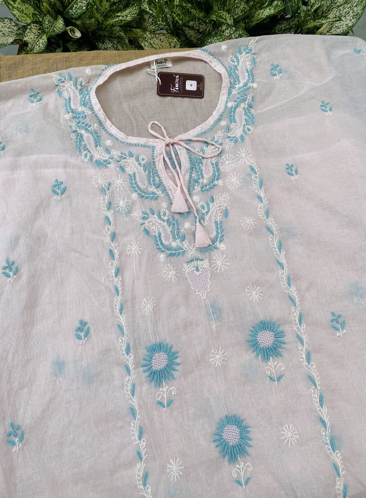 Premium Mul Chanderi Chikankari Kaftans