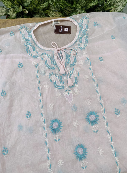 Premium Mul Chanderi Chikankari Kaftans