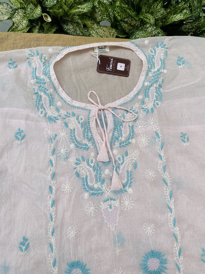 Premium Mul Chanderi Chikankari Kaftans