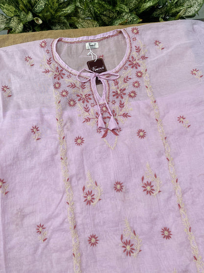 Premium Mul Chanderi Chikankari Kaftans