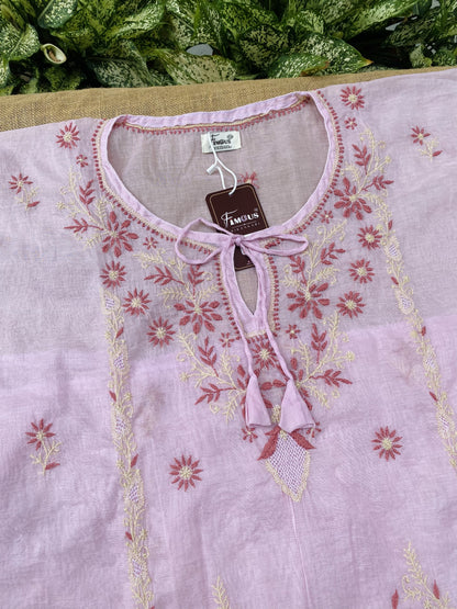 Premium Mul Chanderi Chikankari Kaftans