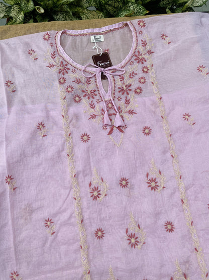 Premium Mul Chanderi Chikankari Kaftans