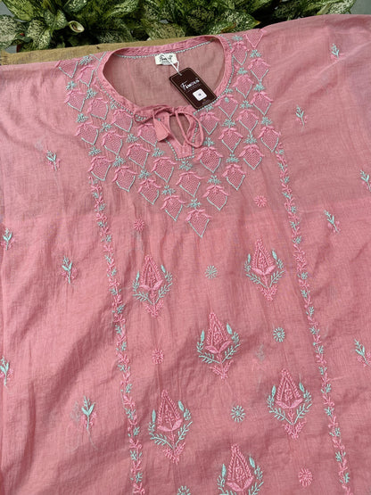 Premium Mul Chanderi Chikankari Kaftans