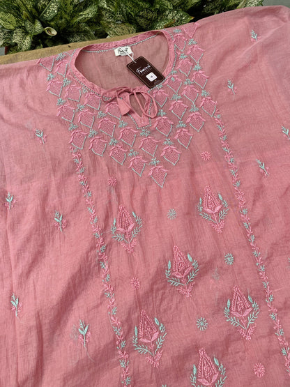 Premium Mul Chanderi Chikankari Kaftans