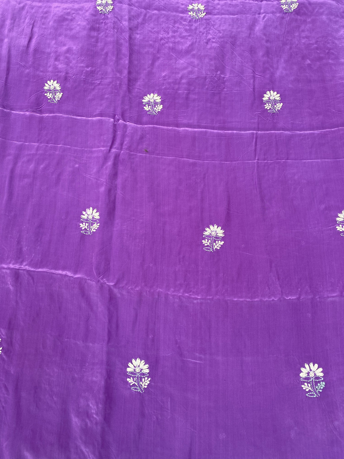 Meher Noor Royal Purple Chikankari Unstitched Suit