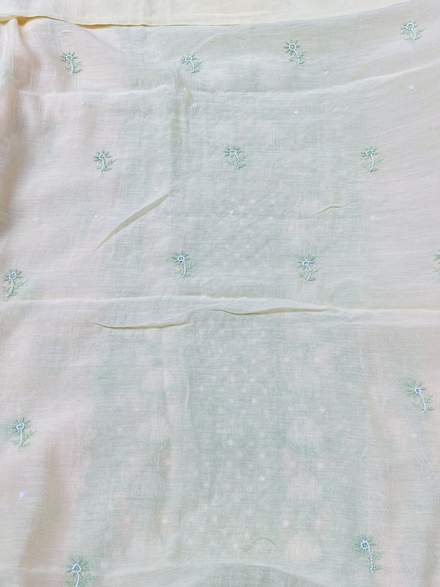 Noor-e-Bahar – Pastel Yellow Mul Chanderi Chikankari Suit