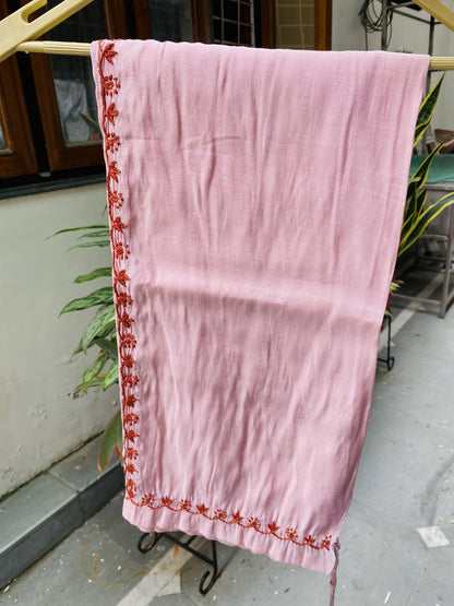 Sarah- Pink Chikankari Semi-Stitched Co-ord Set