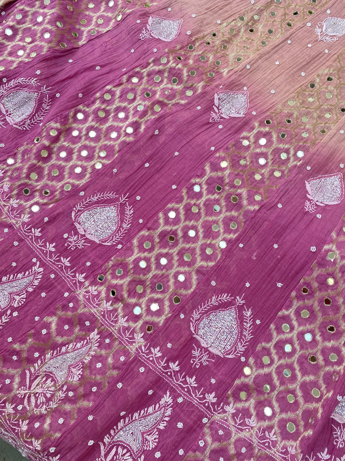 Sheesha Chikankari Mul Chanderi Brocade Anarkali & Dupatta Set
