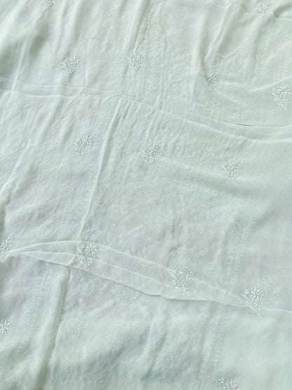 Amna Viscose Unstitched Chikankari Kurta Dupatta Set
