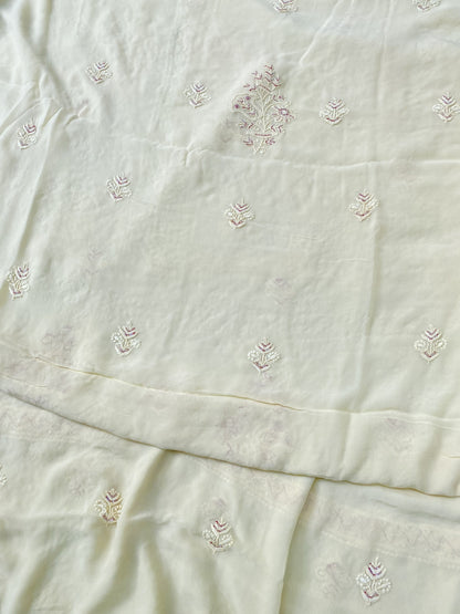 Sehr Viscose Unstitched Chikankari Kurta Dupatta Set