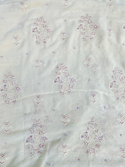 Sehr Viscose Unstitched Chikankari Kurta Dupatta Set