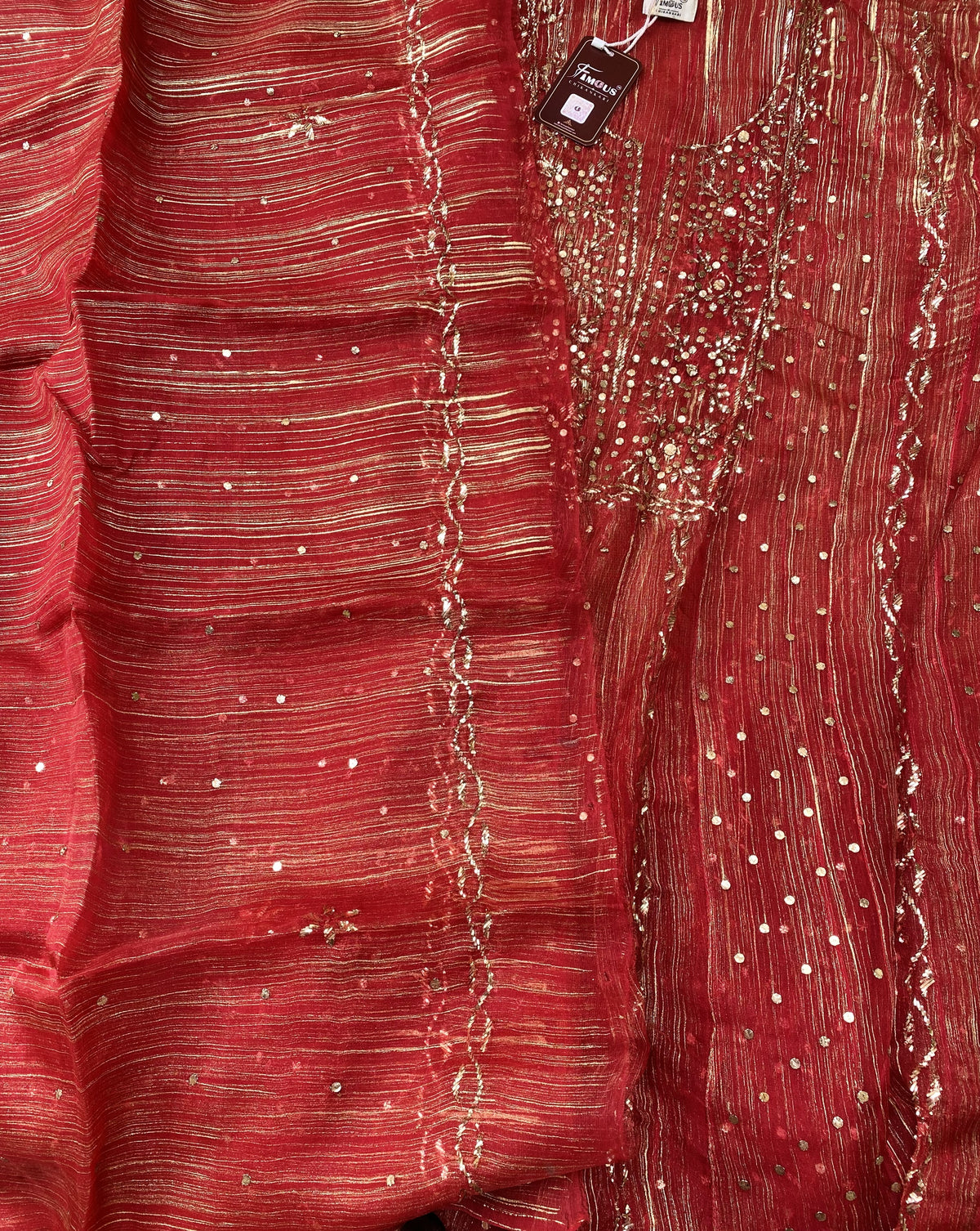 Meher Pure Organza Semi-Stitched Pittawork Anarkali Set