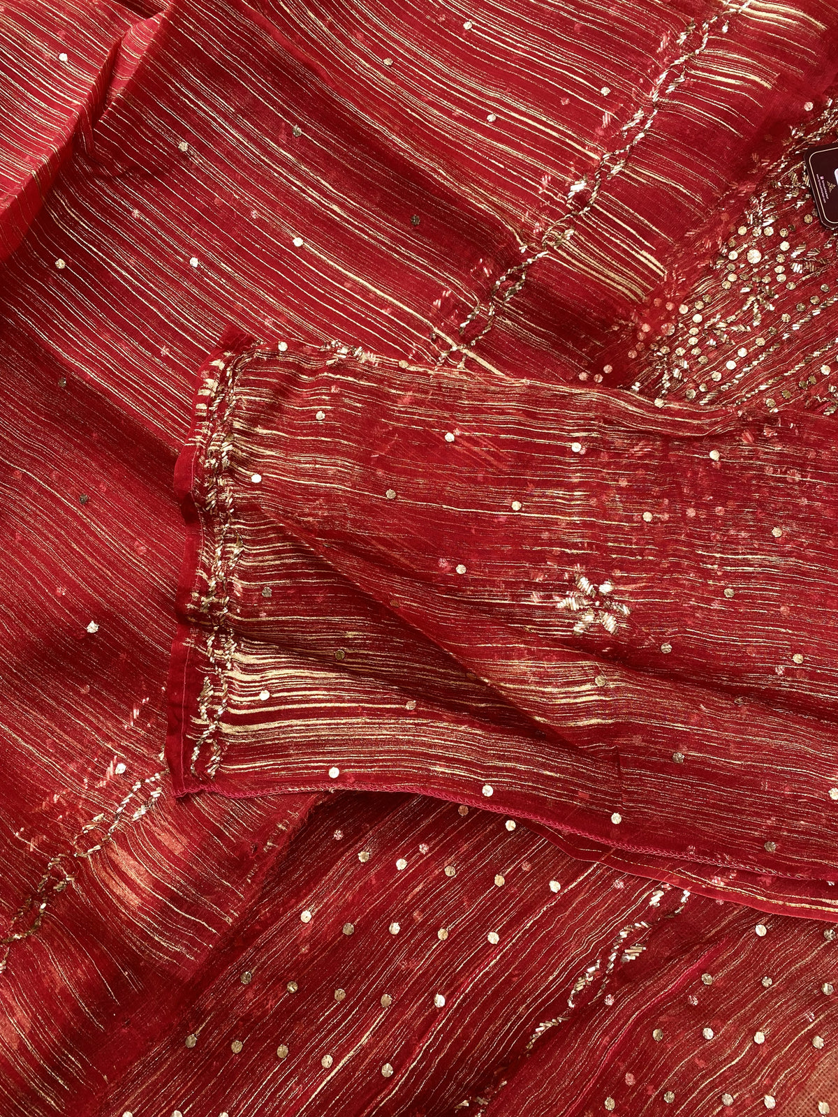 Meher Pure Organza Semi-Stitched Pittawork Anarkali Set