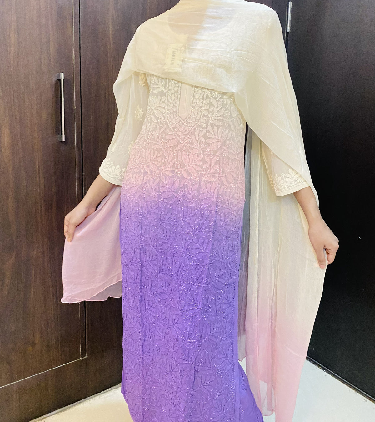 Rang-e-Husn Viscose Chikankari Kurti Plazo Dupatta Sets