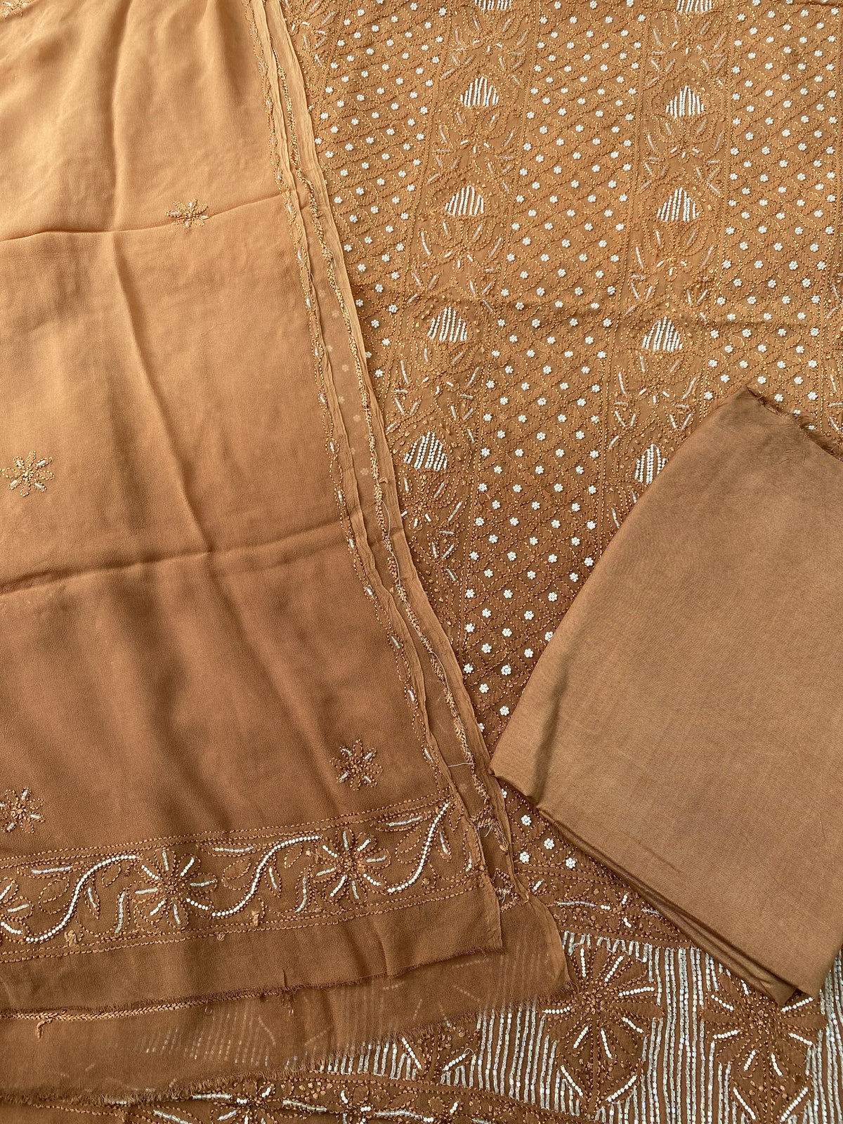 Famous Chikankari Resham Embroidered Unstitched Suit