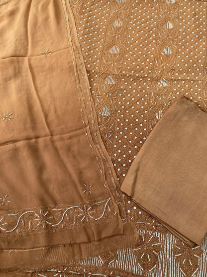 Famous Chikankari Resham Embroidered Unstitched Suit