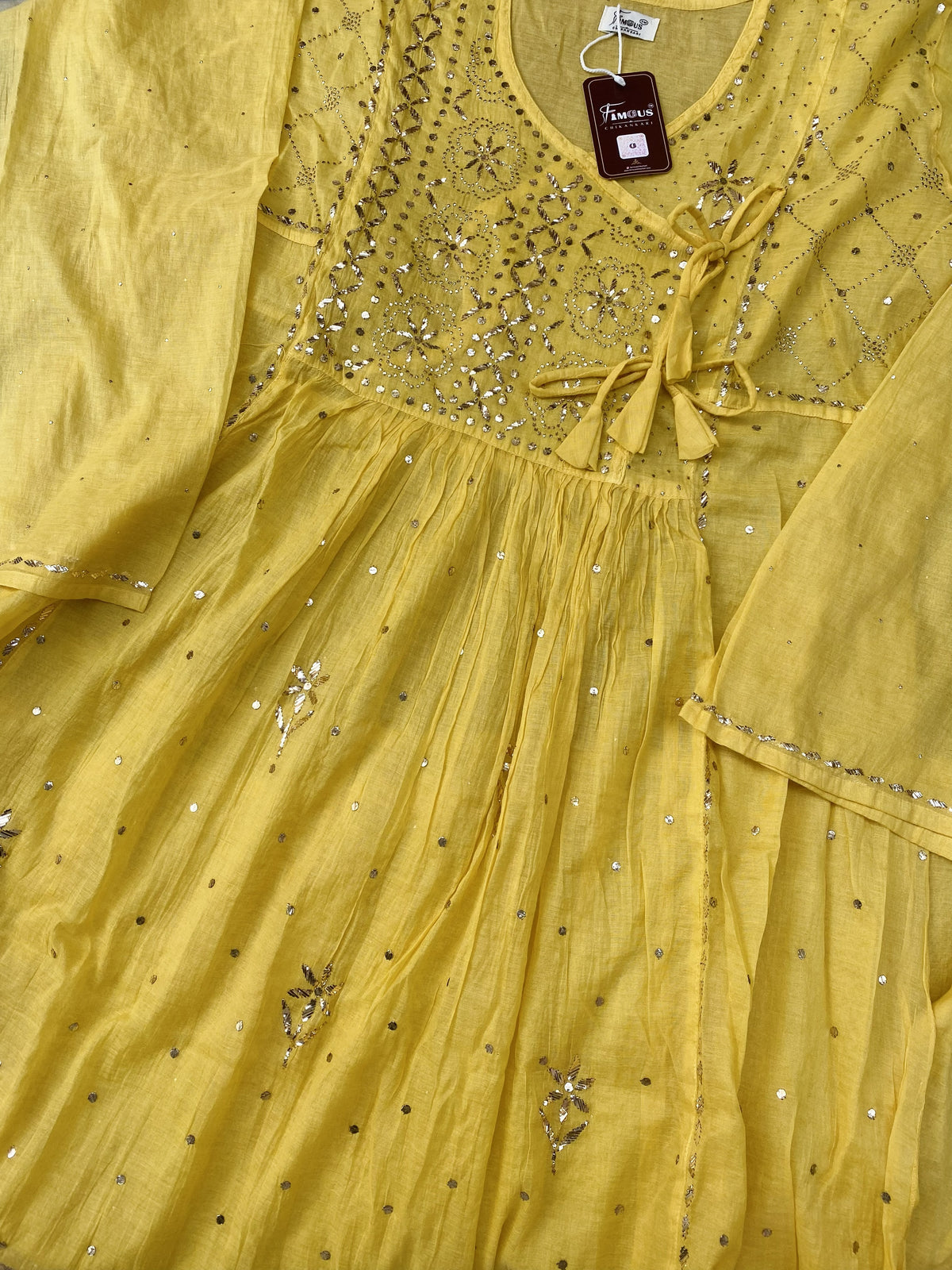 Roohani Mukaish Angarkha Style Gown Dupatta Set
