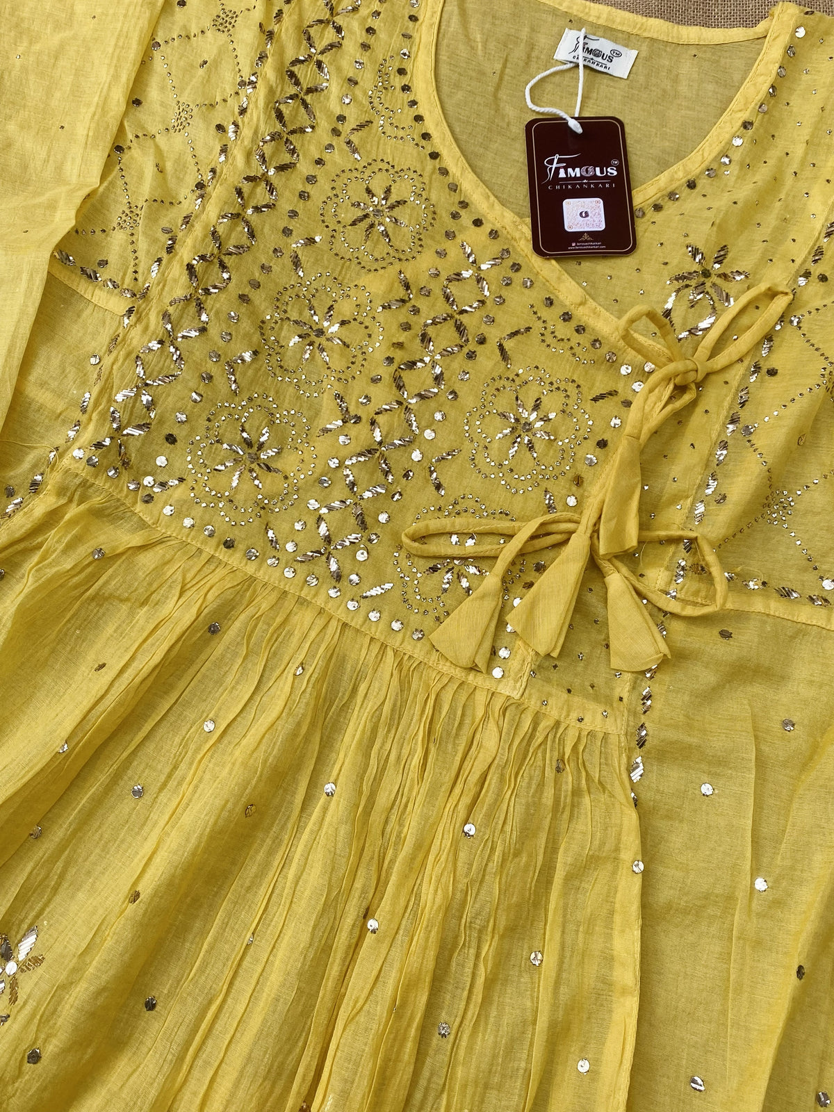 Roohani Mukaish Angarkha Style Gown Dupatta Set