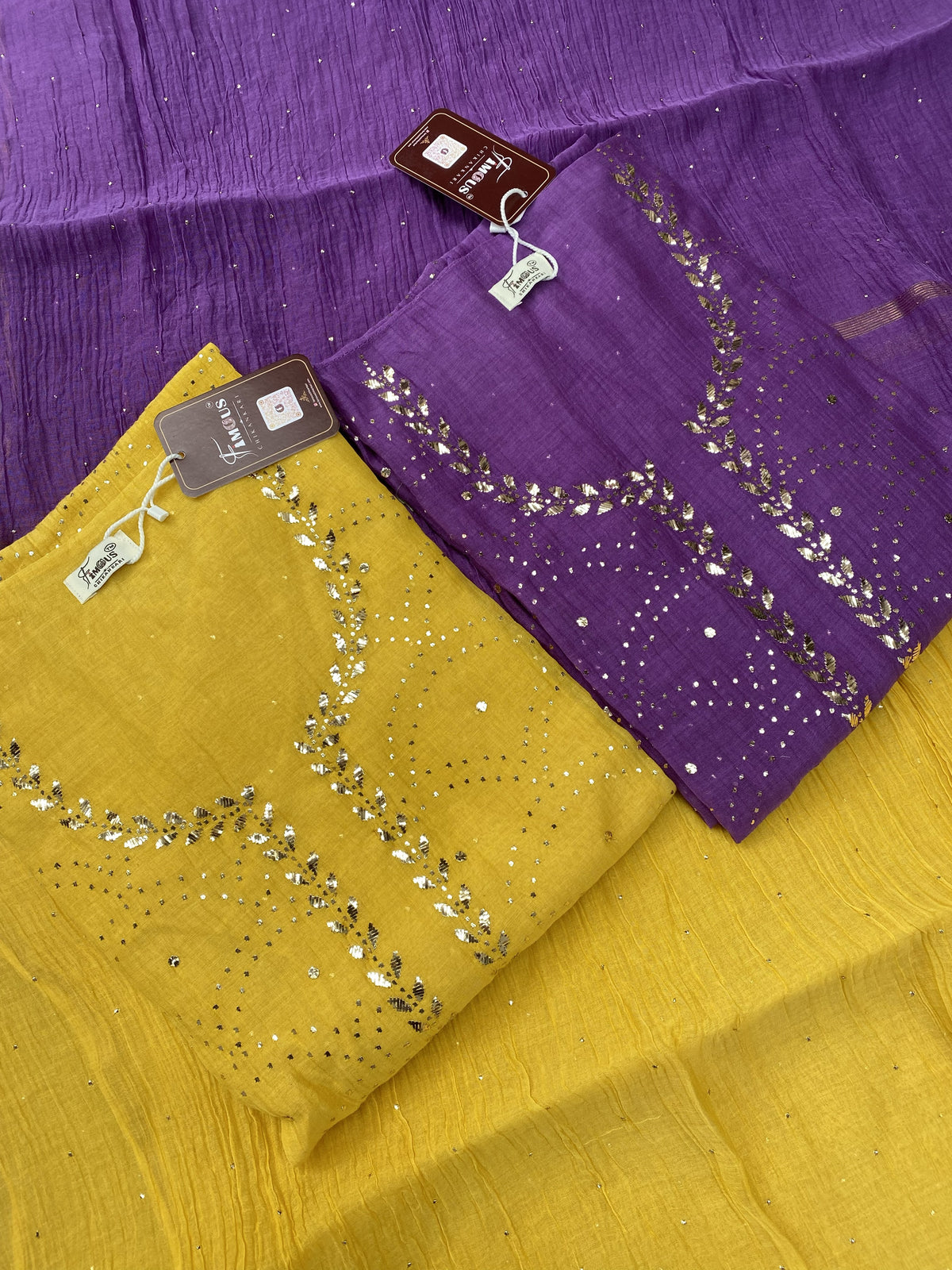 Roohani – Mukaish Pitta Work Unstitched Kurta Dupatta Set