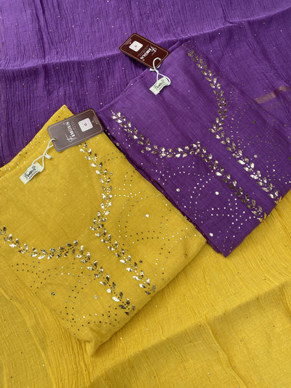 Roohani – Mukaish Pitta Work Unstitched Kurta Dupatta Set