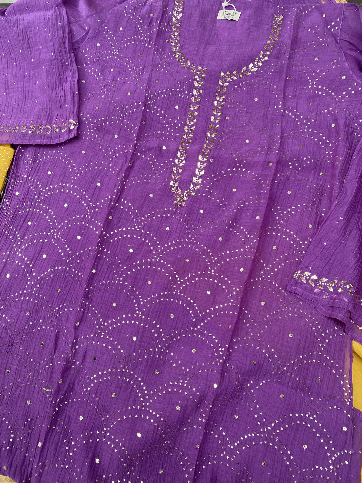 Roohani – Mukaish Pitta Work Unstitched Kurta Dupatta Set