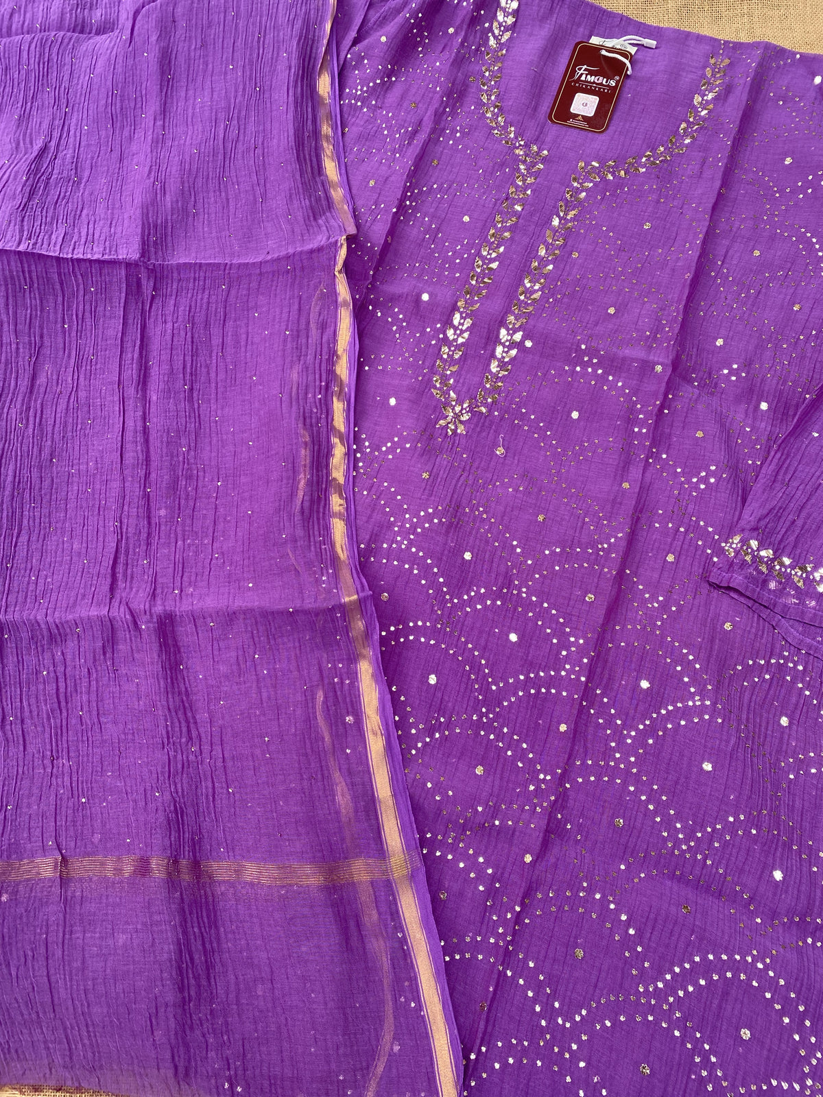 Roohani – Mukaish Pitta Work Unstitched Kurta Dupatta Set