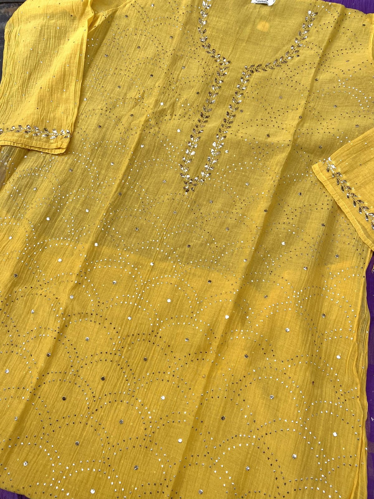 Roohani – Mukaish Pitta Work Unstitched Kurta Dupatta Set