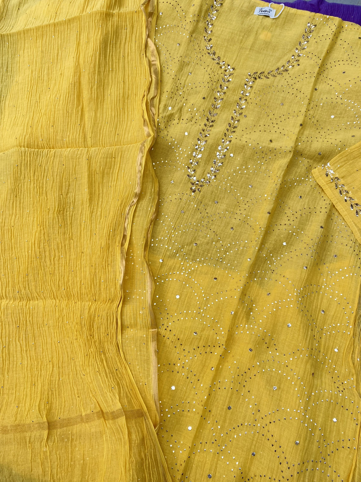 Roohani – Mukaish Pitta Work Unstitched Kurta Dupatta Set