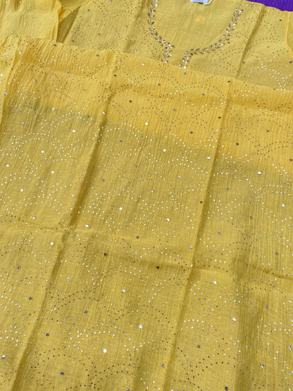 Roohani – Mukaish Pitta Work Unstitched Kurta Dupatta Set