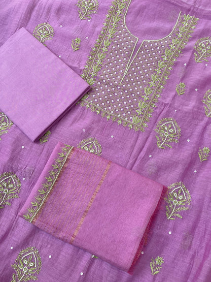 Noor-e-Mulmul Lucknowi Chikankari Unstitched Suits