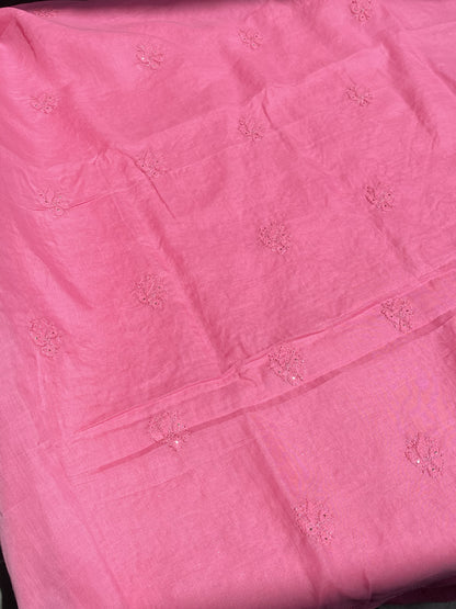 Naaz Chikankari Netpatch Unstitched Kurta - Famous Chikankari
