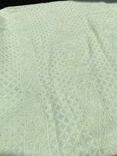 Roshan-e-Noor Mint Green Chikankari Unstitched Set - Famous Chikankari