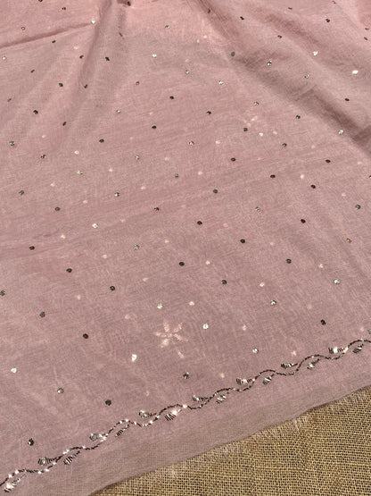 Roohani – Chiku Handcrafted Unstitched Mukaish Kurta Dupatta Set - Famous Chikankari