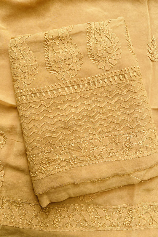Naaznin Viscose Unstitched Chikankari Jaalwork Suit