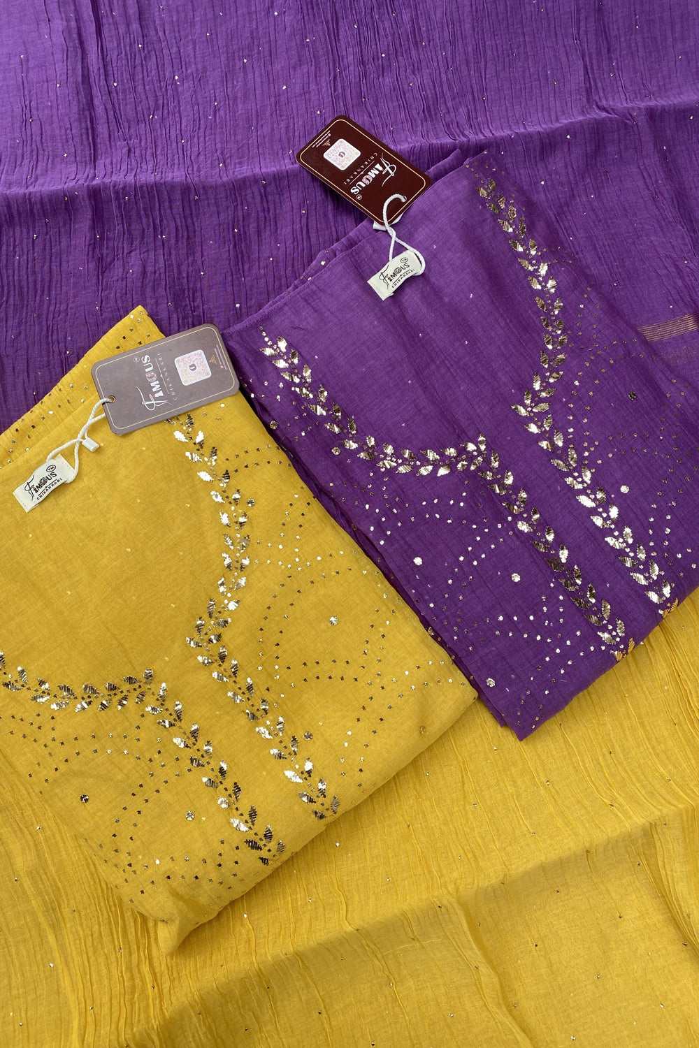 Roohani – Mukaish Pitta Work Unstitched Kurta Dupatta Set