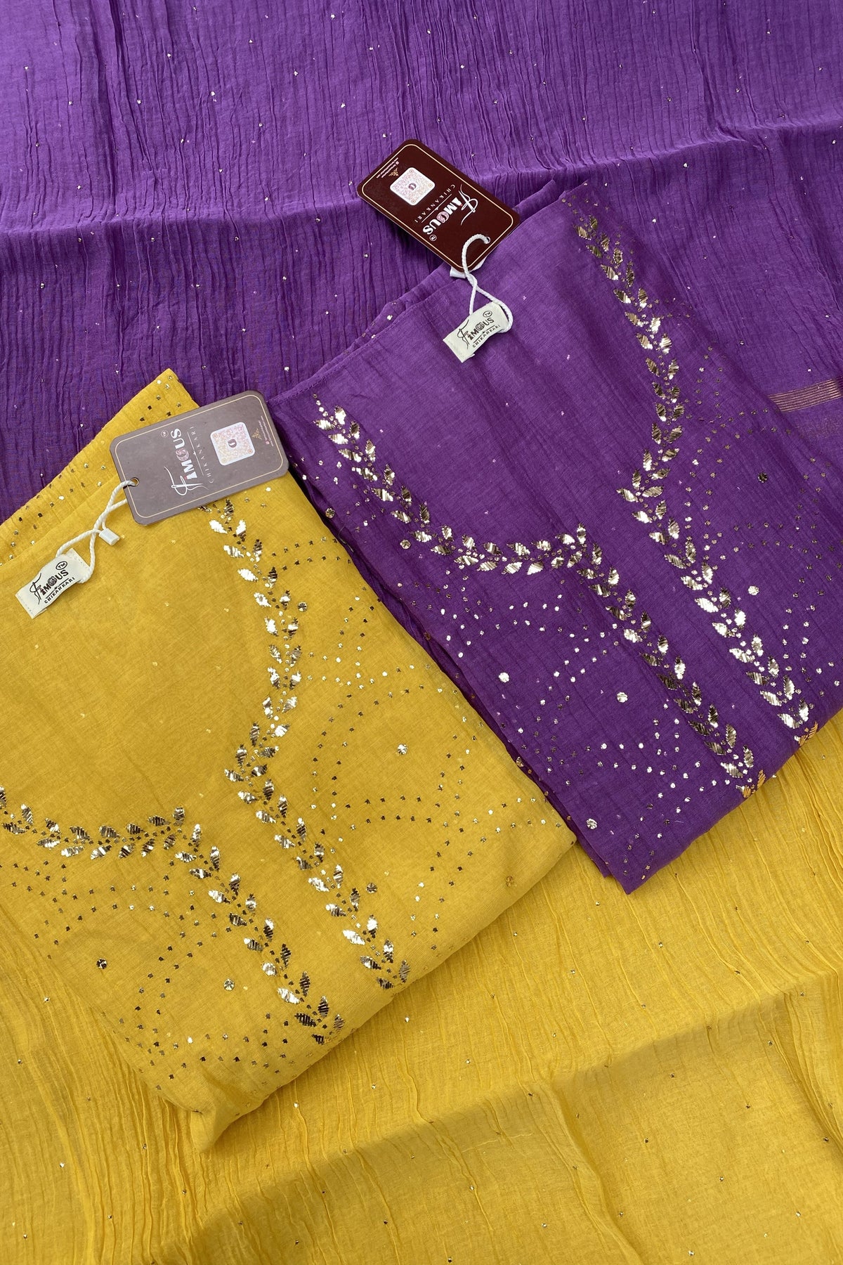 Roohani – Mukaish Pitta Work Unstitched Kurta Dupatta Set