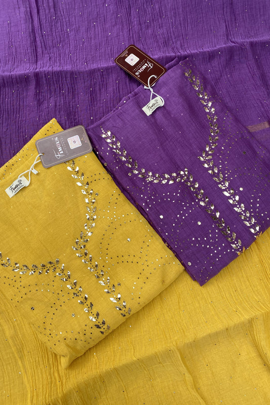Roohani – Mukaish Pitta Work Unstitched Kurta Dupatta Set